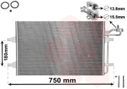 59005149 chladič klimatizace bez sušiče 1.6i, 1.8i, 2.0i, 1.6D, 2.0D 58538016 vstup 15,4/výstup 13,8 mm VAN WEZEL