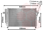 82005087 chladič klimatizace se sušičem 1.1 12V, 1.3 12V 50335018 VAN WEZEL