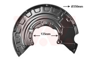 0332372 prachový štít předního brzdového kotouče (vnitřní/vnější průměr 135/350mm) Quatro  P 0332372 VAN WEZEL