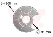 0646373 prachový štít zadního brzdového kotouče (vnitřní/vnější průměr 91/308mm) L 0646373 VAN WEZEL