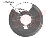 0649374 prachový štít zadního brzdového kotouče (vnitřní/vnější průměr 110/342 mm) P 0649374 VAN WEZEL