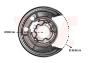 1651374 VAN WEZEL prachový štít zadního brzdového kotouče P 1651374 VAN WEZEL