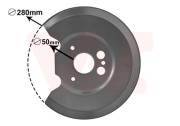 1825373 VAN WEZEL prachový štít zadního brzdového kotouče (ne Kombi) L 1825373 VAN WEZEL