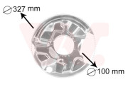 3024373 prachový štít zadního brzdového kotouče vnější průměr 327 mm L VAN WEZEL