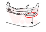 3097481 chromová lišta předního nárazníku L 3097481 VAN WEZEL