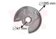 3758371 prachový štít předního brzdového kotouče L 3758371 VAN WEZEL