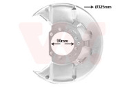 3768371 prachový štít předního brzdového kotouče o průměru 285mm (vnitřní/vnější průměr 90/325mm)  L=P 3768371 VAN WEZEL