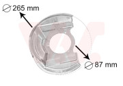 3770371 prachový štít předního brzdového kotouče (průměr= 87 mm) L=P 3770371 VAN WEZEL