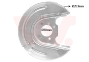 5766373 prachový štít zadního brzdového kotouče (průměr= 272 mm) pro vozidla se standardním odpružením (ŠKODA, VW)  L 5766373 VAN WEZEL