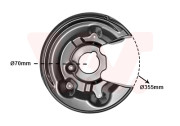 5839374 VAN WEZEL prachový štít zadního brzdového kotouče, pouze pro 2WD (VW, Audi) P 5839374 VAN WEZEL