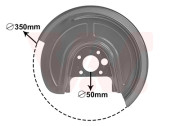 5892373 prachový štít zadního brzdového kotouče o rozměrech 256x22 mm L 5892373 VAN WEZEL