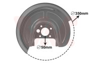 5892374 prachový štít zadního brzdového kotouče o rozměrech 256x22 mm P VAN WEZEL