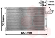 59005139 chladič klimatizace bez sušiče 2.4i 20V, 2.5i 20V Turbo, 2.4 D5 AUT 63037812 vstup/výstup 14,6 mm VAN WEZEL