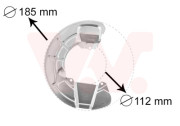 5930371 prachový štít předního brzdového kotouče L VAN WEZEL