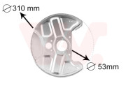 5994372 88- prachový štít předního brzdového kotouče (ABS) 940, 700 L=P 5994372 VAN WEZEL