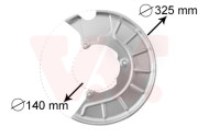 7622371 prachový štít předního brzdového kotouče pro brzdový kotouč 280x22 mm L VAN WEZEL