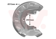 7629371 prachový štít předního brzdového kotouče o průměru 288mm (průměr= 310/100 mm) pro systémy Lucas (ŠKODA, VW...)  L 7629371 VAN WEZEL