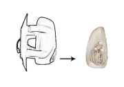 3799915 boční blikač do zpětného zrcátka pro oranžovou žárovku L VAN WEZEL