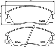 2405904 Sada brzdových destiček, kotoučová brzda TEXTAR