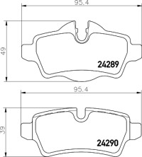 2428903 Sada brzdových destiček, kotoučová brzda TEXTAR