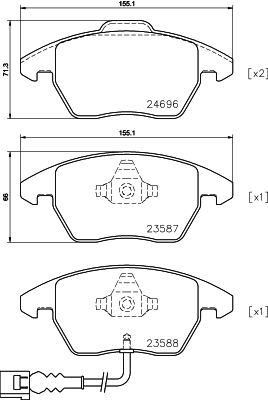 2469682 Sada brzdových destiček, kotoučová brzda Formula XT TEXTAR