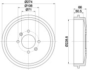 94014400 TEXTAR brzdový bubon 94014400 TEXTAR