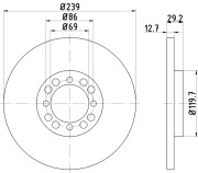 92031000 Brzdový kotouč TEXTAR