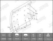 1906305700 Sada brzdového obloženi, bubnová brzda JURID