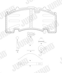 2926405390 Sada brzdových destiček, kotoučová brzda JURID