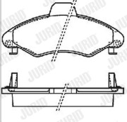 571964J Sada brzdových destiček, kotoučová brzda JURID
