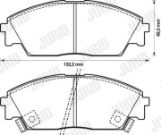 572330J Sada brzdových destiček, kotoučová brzda JURID