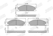 572373J Sada brzdových destiček, kotoučová brzda JURID