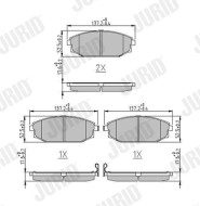 572534J Sada brzdových destiček, kotoučová brzda JURID