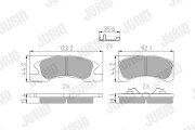 572615J JURID sada brzdových platničiek kotúčovej brzdy 572615J JURID