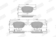 572624J Sada brzdových destiček, kotoučová brzda JURID