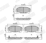 572635J Sada brzdových destiček, kotoučová brzda JURID