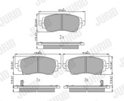 573720J Sada brzdových destiček, kotoučová brzda JURID
