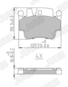 573725J JURID sada brzdových platničiek kotúčovej brzdy 573725J JURID