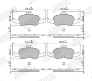 573786J Sada brzdových destiček, kotoučová brzda JURID