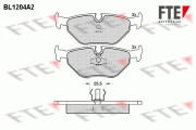 BL1204A2 Sada brzdových destiček, kotoučová brzda FTE