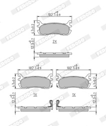 FDB1012 Sada brzdových destiček, kotoučová brzda Federal-Mogul FERODO