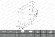 K19410.0-F3658 Sada brzdoveho oblozeni, bubnova brzda PREMIER FERODO