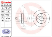 08.3147.14 Brzdový kotouč PRIME LINE BREMBO