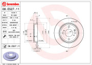 09.E528.11 Brzdový kotouč COATED DISC LINE BREMBO