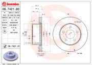 09.7421.81 Brzdový kotouč COATED DISC LINE BREMBO