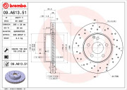 09.A613.51 Brzdový kotouč COATED DISC LINE BREMBO