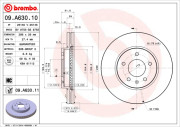 09.A630.11 Brzdový kotouč COATED DISC LINE BREMBO