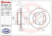 09.A634.11 Brzdový kotouč COATED DISC LINE BREMBO