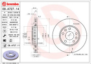 09.A727.11 Brzdový kotouč COATED DISC LINE BREMBO