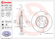 09.A727.21 Brzdový kotouč COATED DISC LINE BREMBO